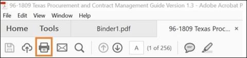 Screenshot indicating Printer icon