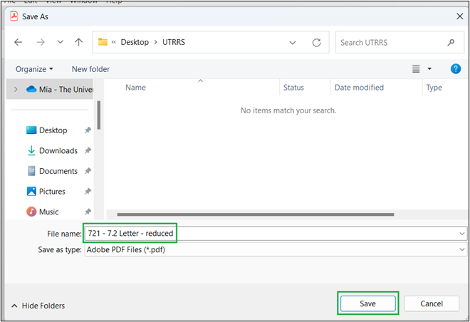 Screenshot of Adobe "save as" window showing file name
