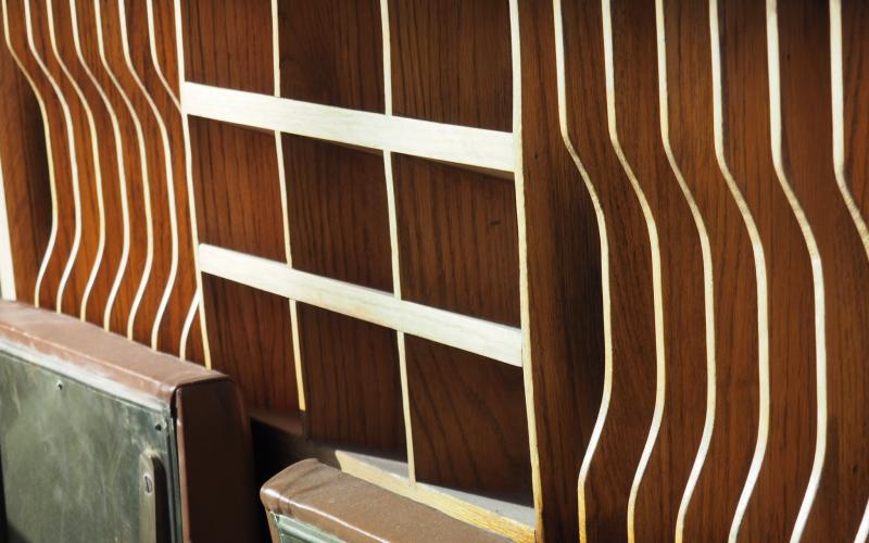 Image of vintage stock exchange from McCombs lobby
